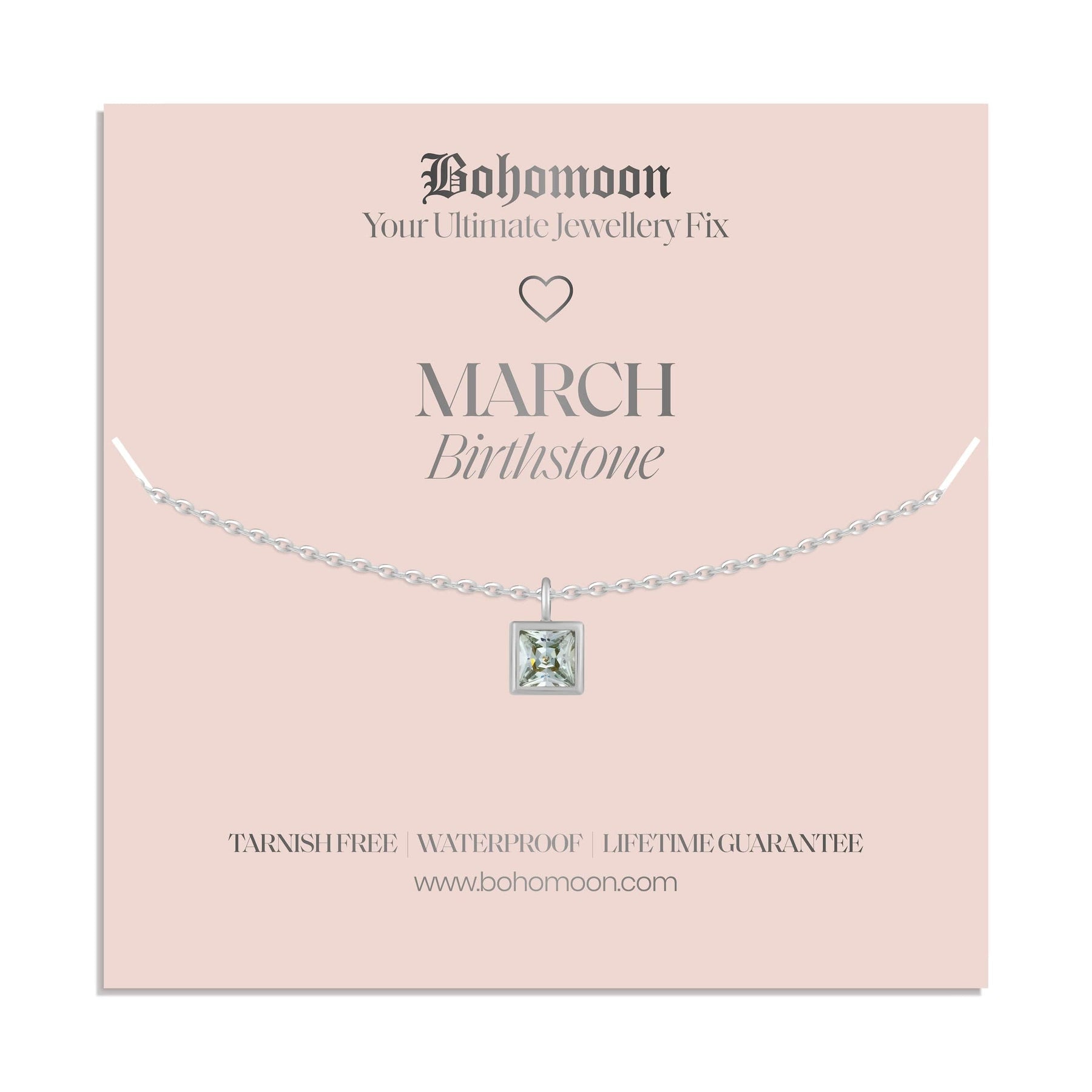 Bohomoon Stainless Steel Birthstone Necklace