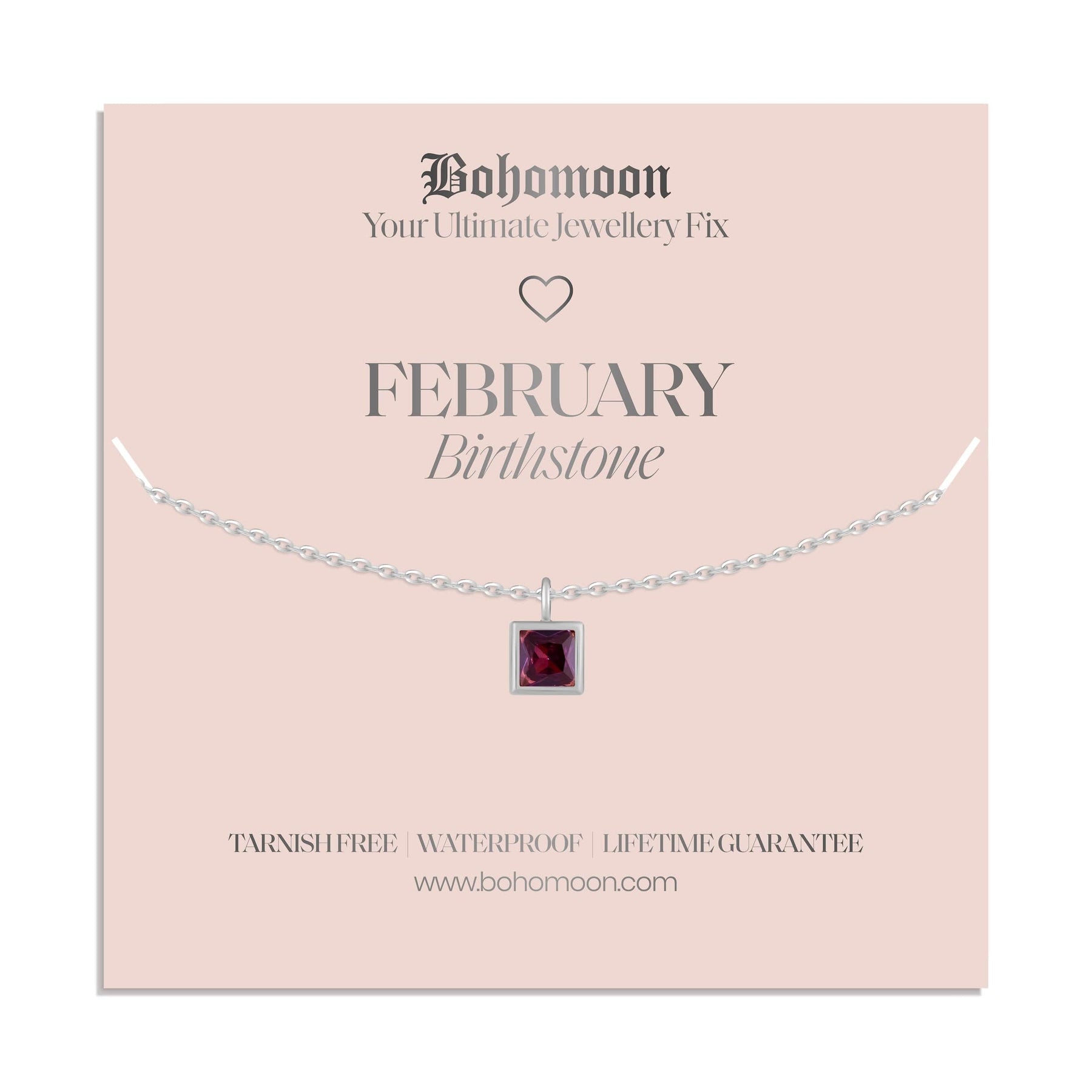 Bohomoon Stainless Steel Birthstone Necklace