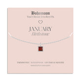 Bohomoon Stainless Steel Birthstone Necklace