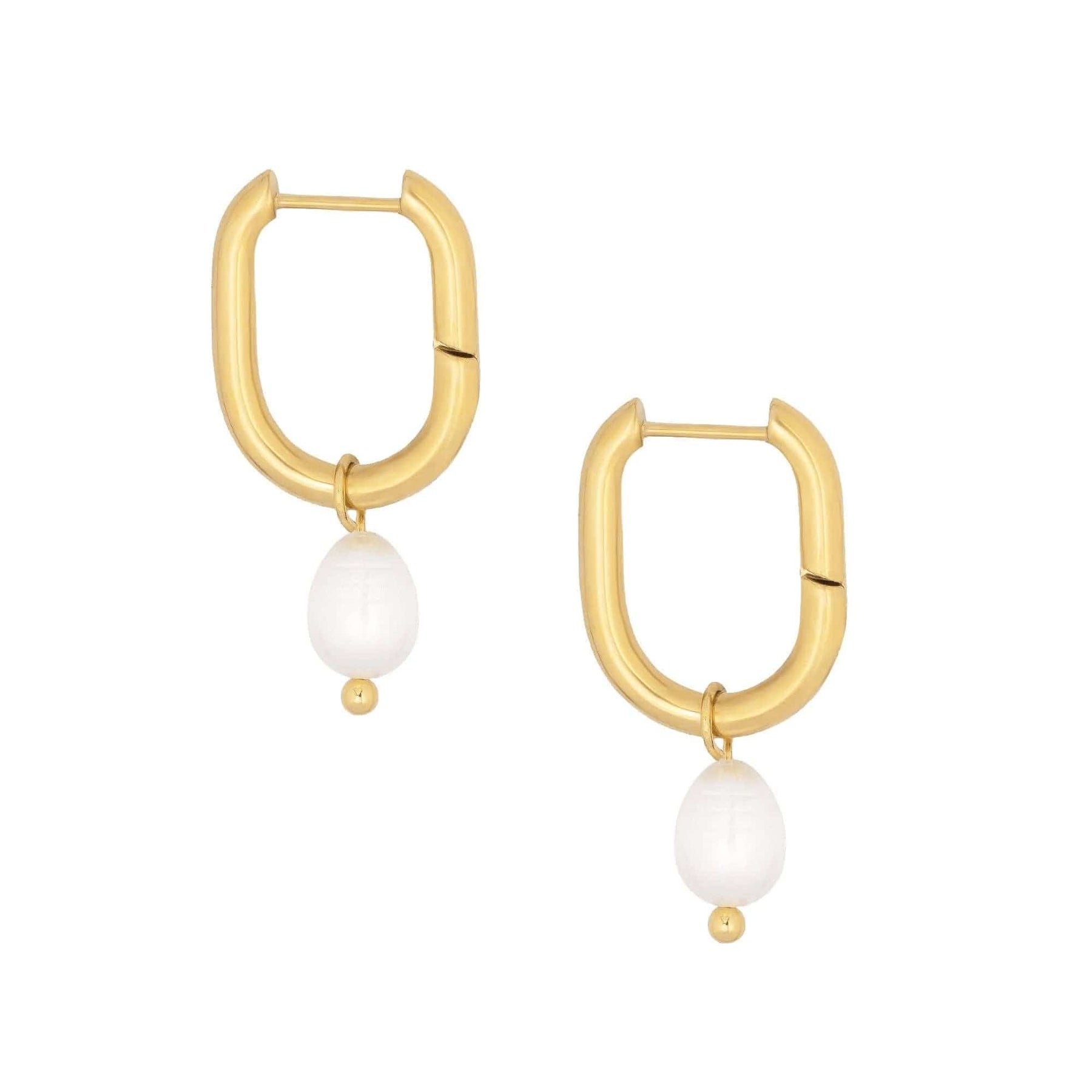 BohoMoon Stainless Steel Bora Bora Pearl Hoop Earrings