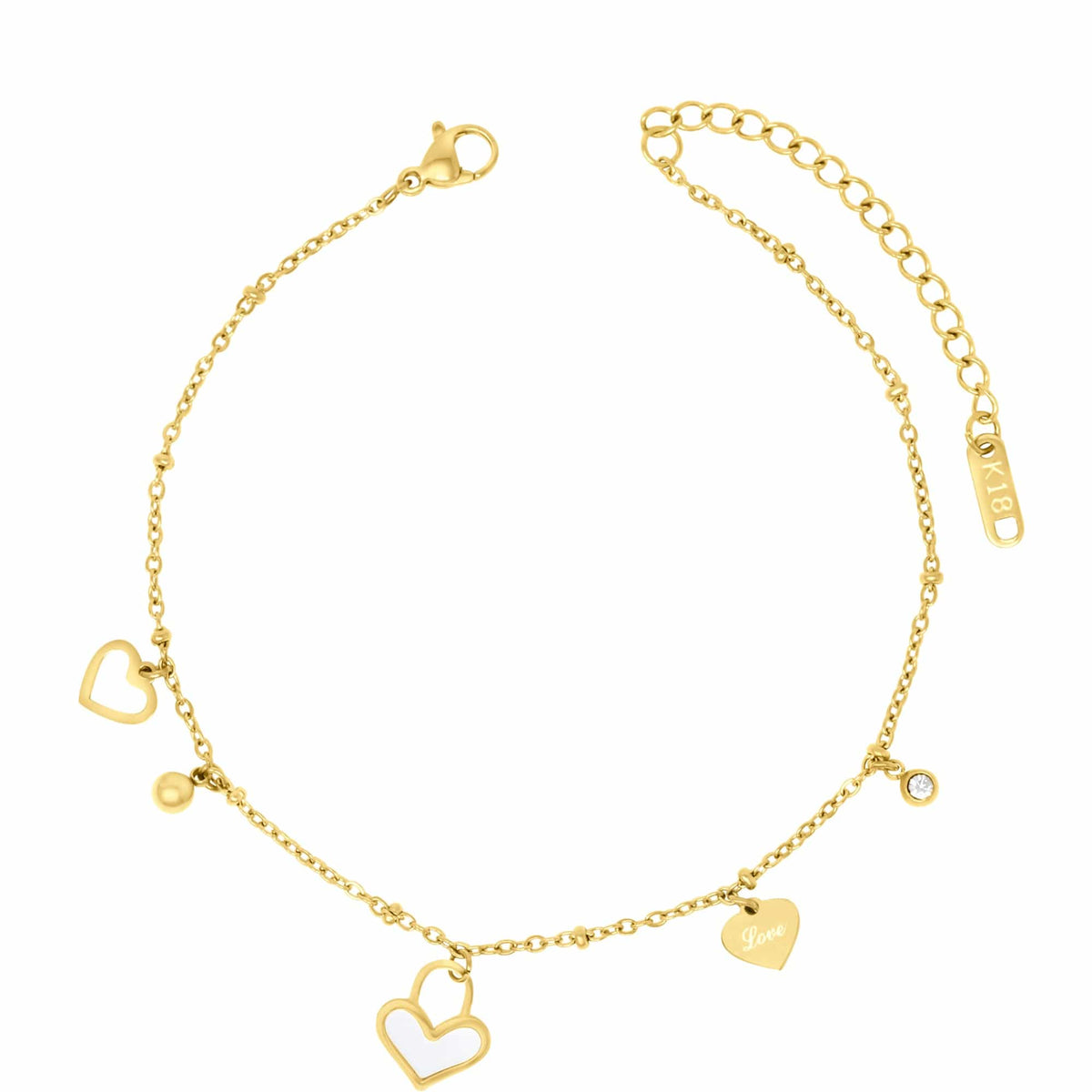 BohoMoon Stainless Steel Brandy Anklet Gold