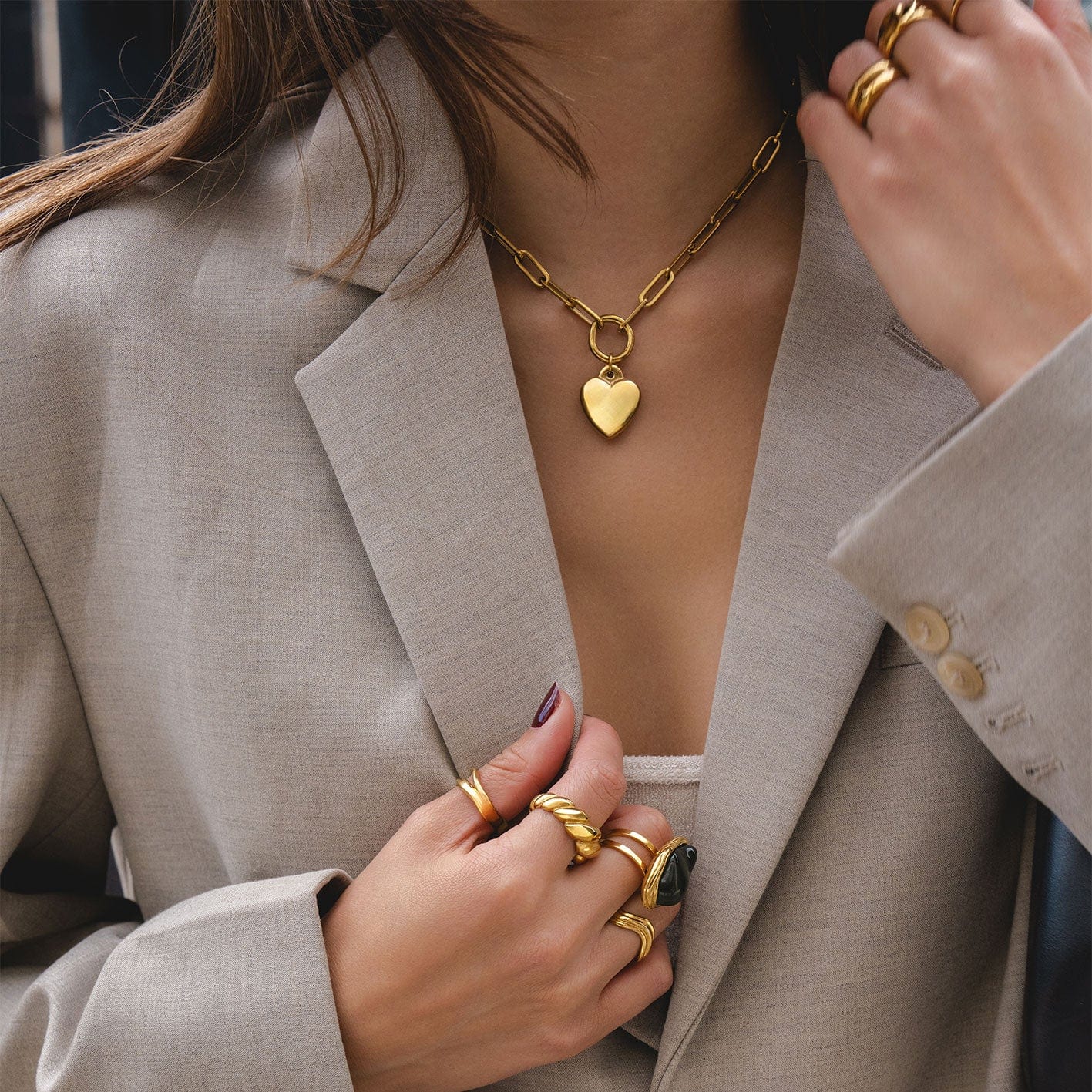 Bohomoon Stainless Steel Bubblegum Heart Necklace