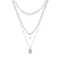 Bohomoon Stainless Steel Cascade Pearl Layered Necklace