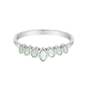 BohoMoon Stainless Steel Catalina Opal Ring Silver / US 6 / UK L / EUR 51 (small)