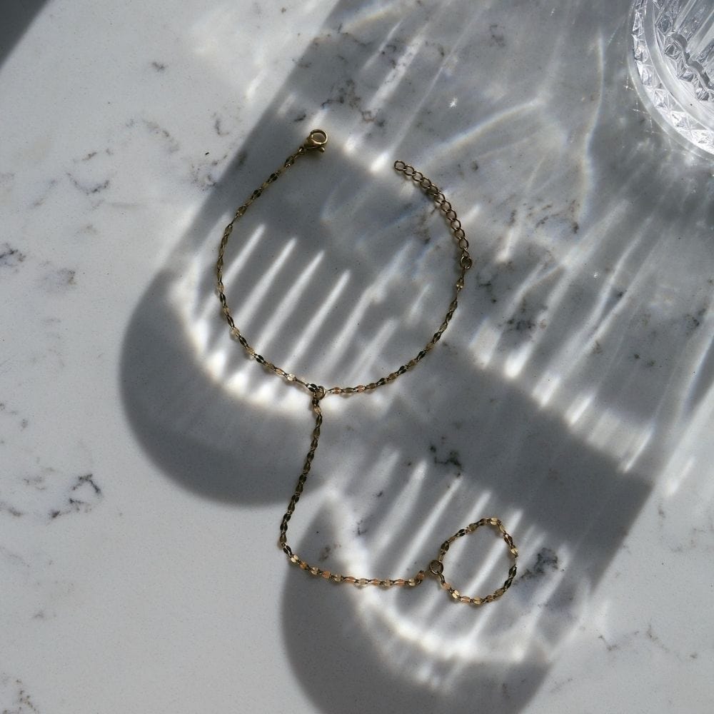 Bohomoon Stainless Steel Chevron Hand Chain Bracelet