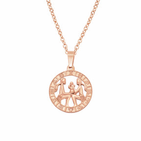 BohoMoon Stainless Steel Classic Zodiac Necklace Rose Gold / Gemini
