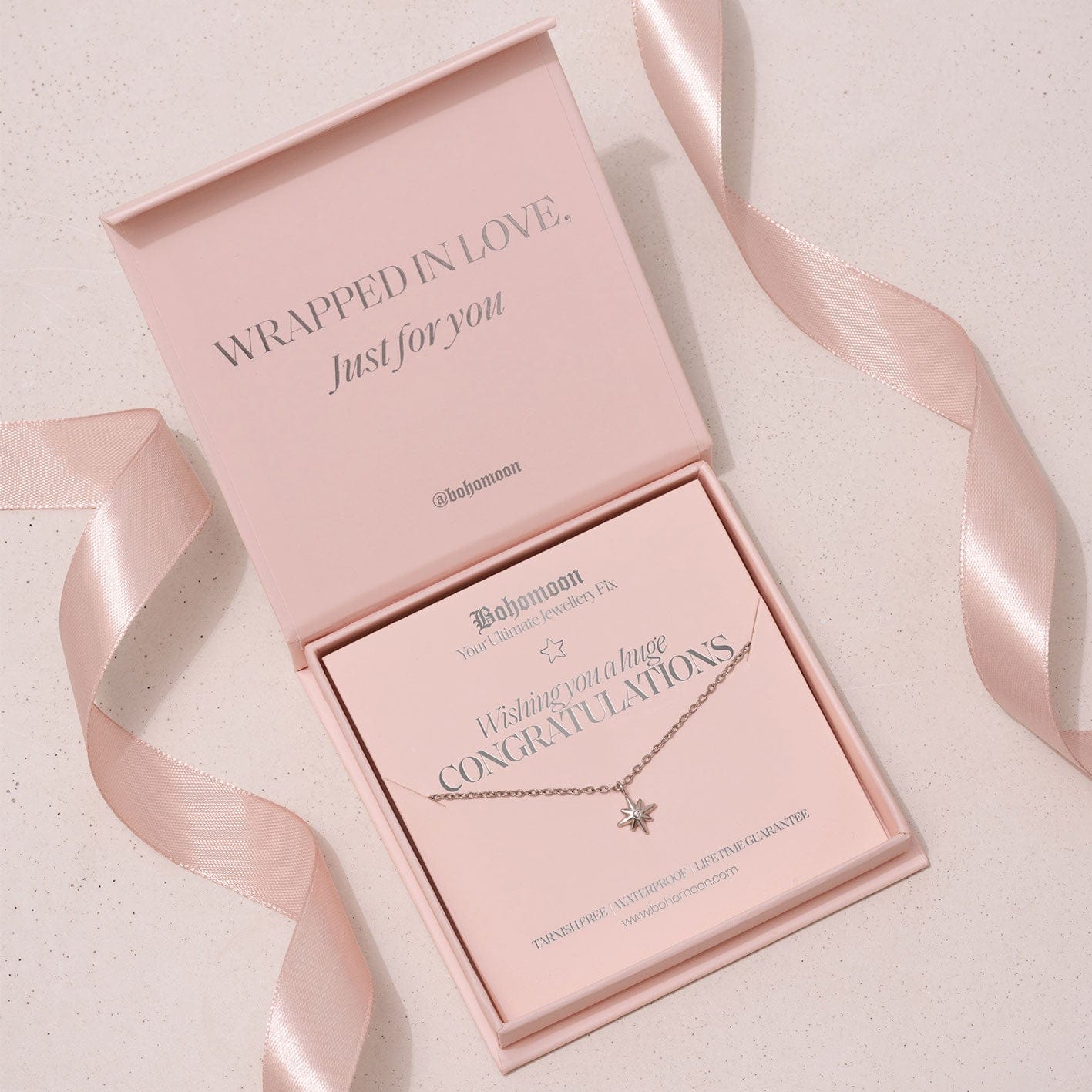 Bohomoon Stainless Steel Congratulations Necklace