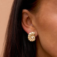 Bohomoon Stainless Steel Coral Shell Pearl Stud Earrings