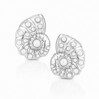 Bohomoon Stainless Steel Coral Shell Pearl Stud Earrings