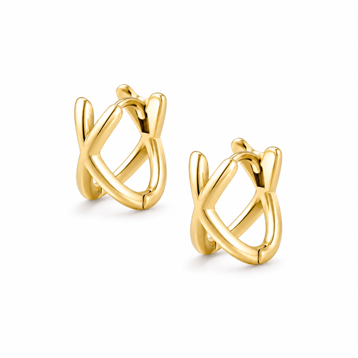 Bohomoon Stainless Steel Criss Cross Hoop Earrings