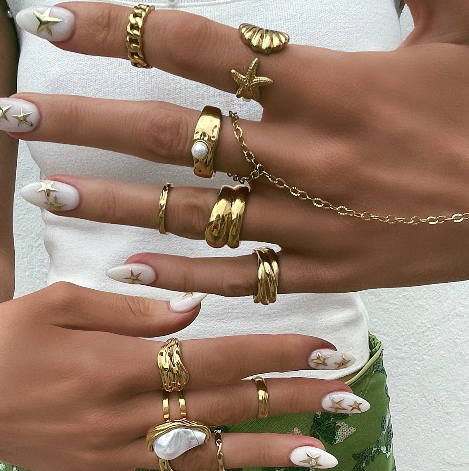 Bohomoon Stainless Steel Cult Hand Chain Bracelet