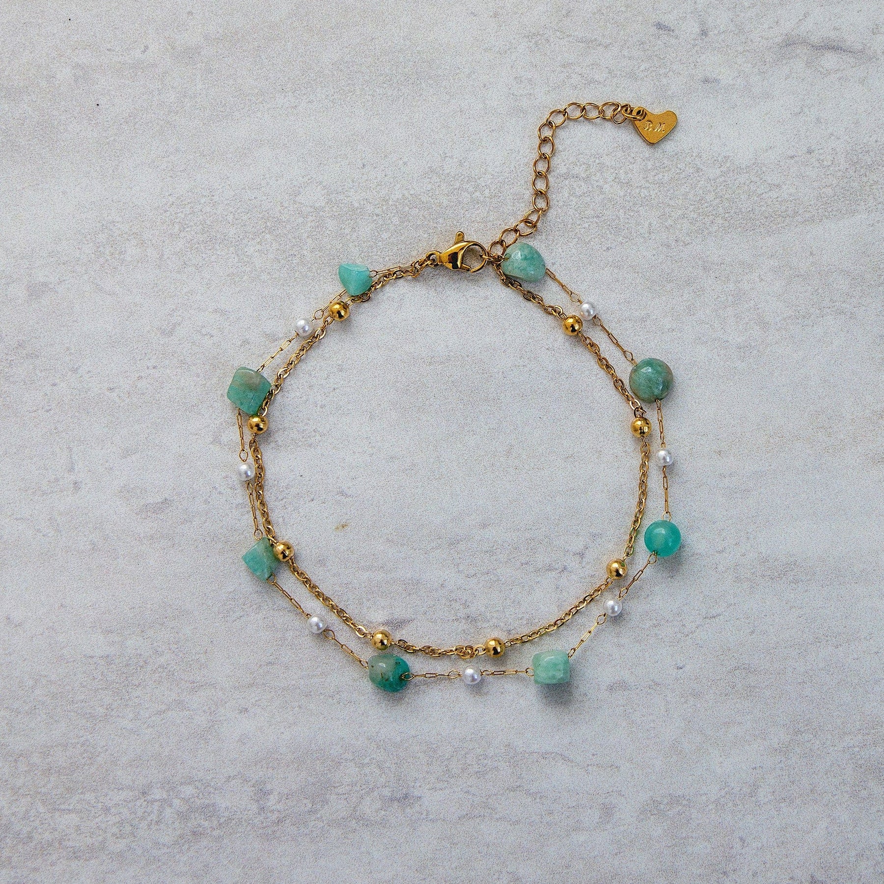 Bohomoon Stainless Steel Cyan Anklet