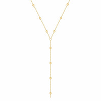 Bohomoon Stainless Steel Dainty Ball Lariat Necklace