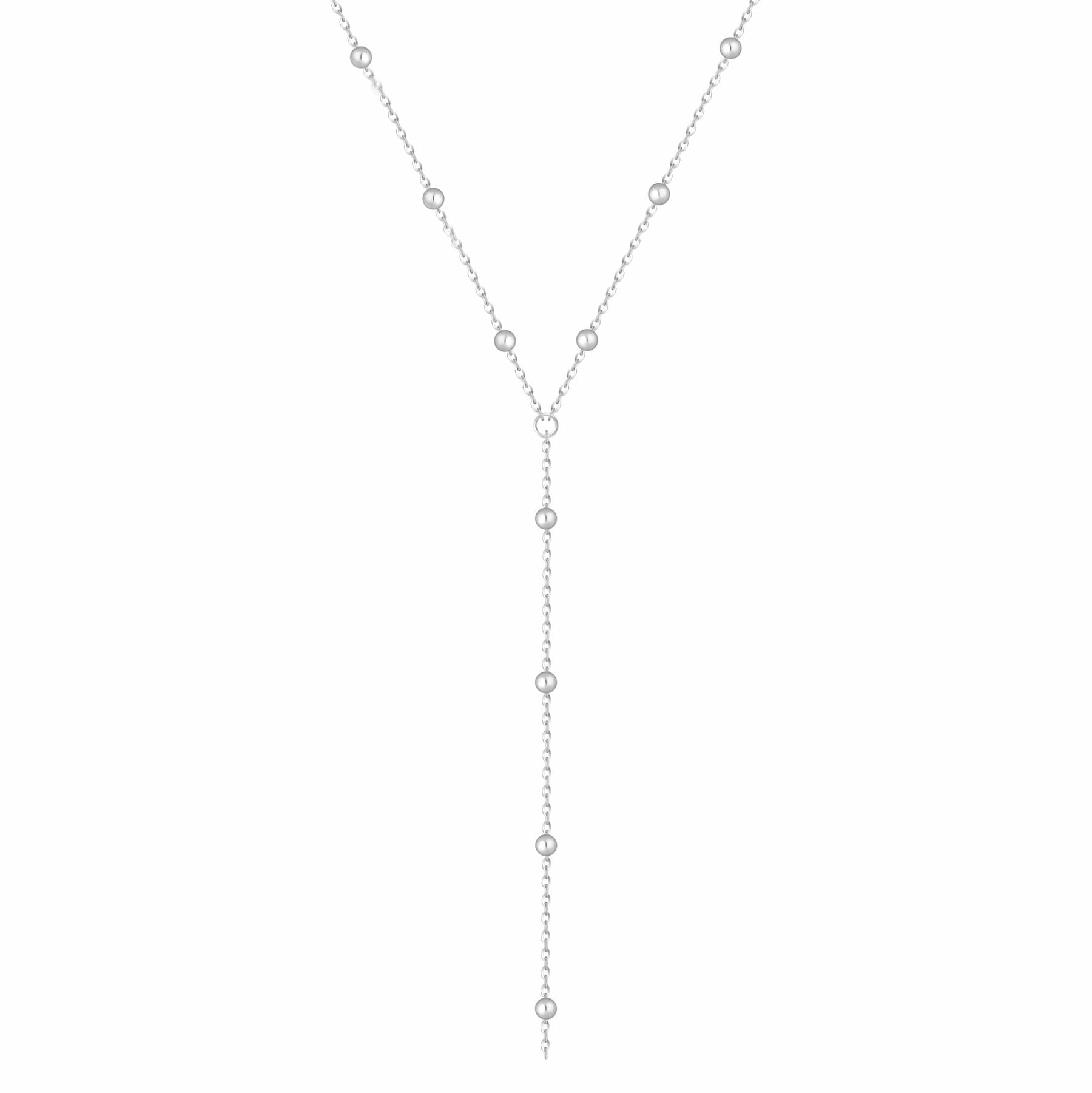 Bohomoon Stainless Steel Dainty Ball Lariat Necklace