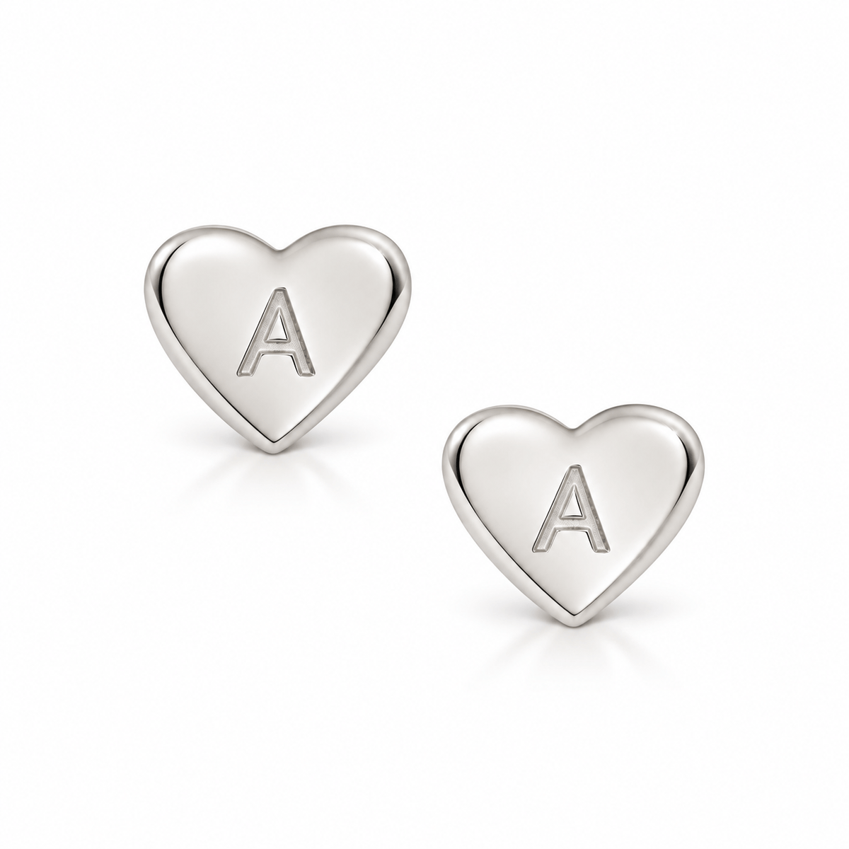 Bohomoon Stainless Steel Dainty Heart Initial Earrings