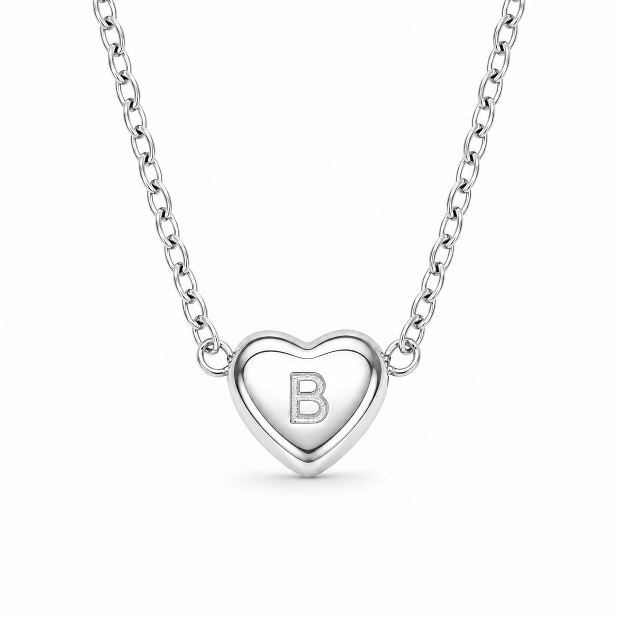 Bohomoon Stainless Steel Dainty Heart Initial Necklace