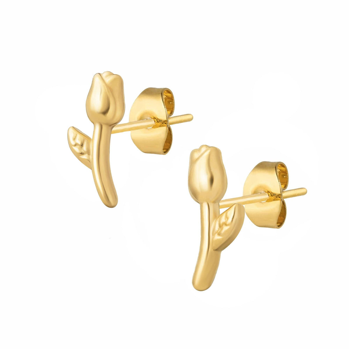 BohoMoon Stainless Steel Dainty Rose Stud Earrings Gold