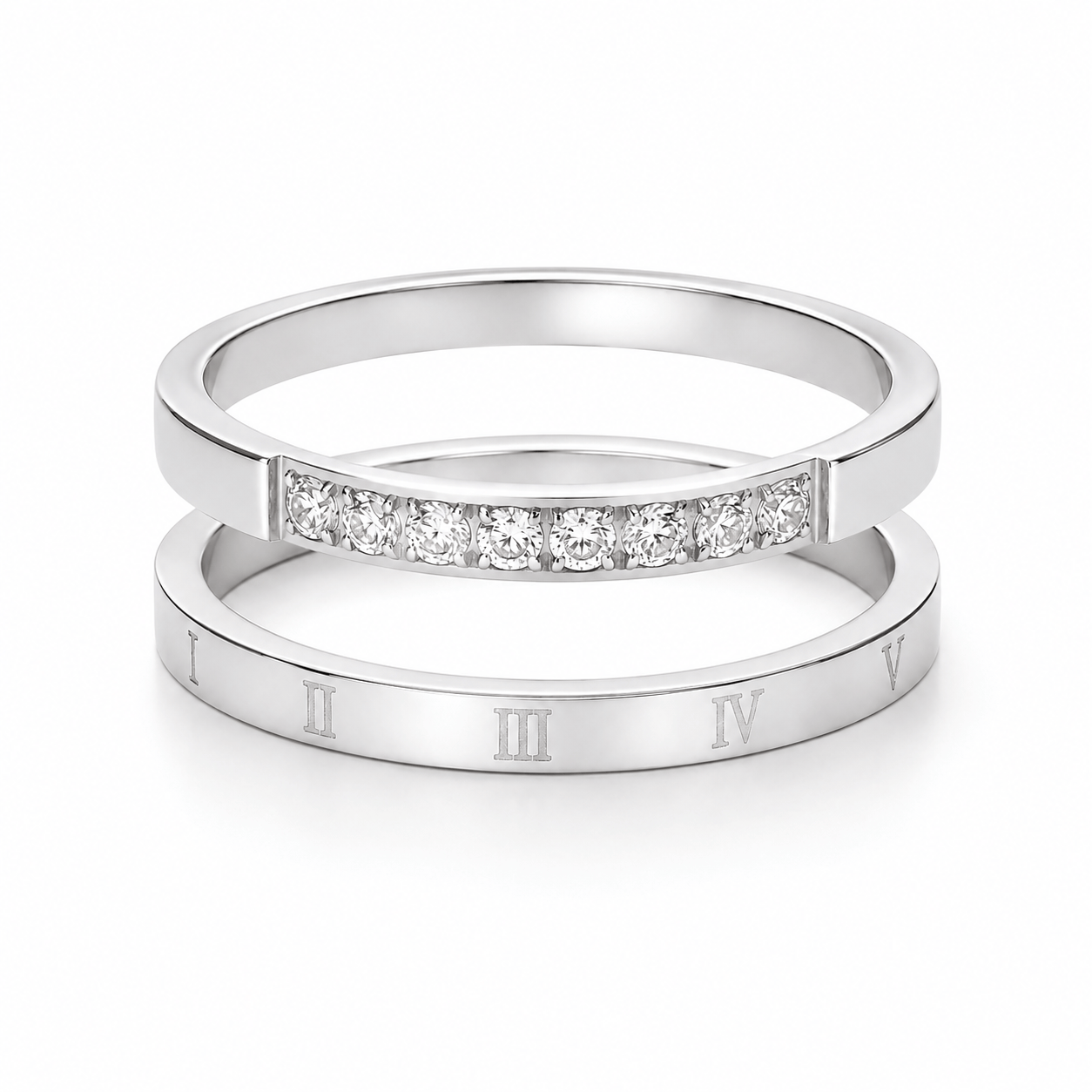 Bohomoon Stainless Steel Delphine Ring Pair