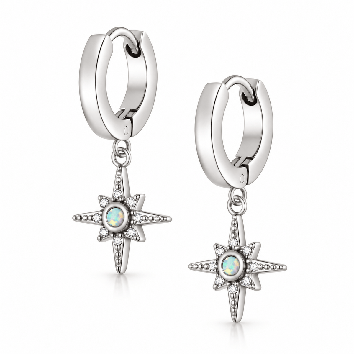 Bohomoon Stainless Steel Dolly Opal Hoop Earrings