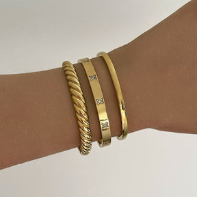 BohoMoon Stainless Steel Dome Bracelet Gold