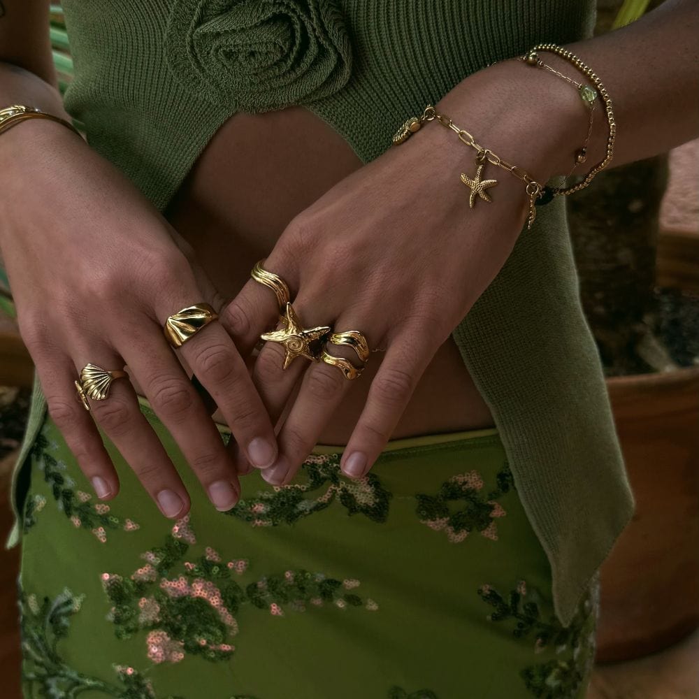 Bohomoon Stainless Steel Double Swirl Ring