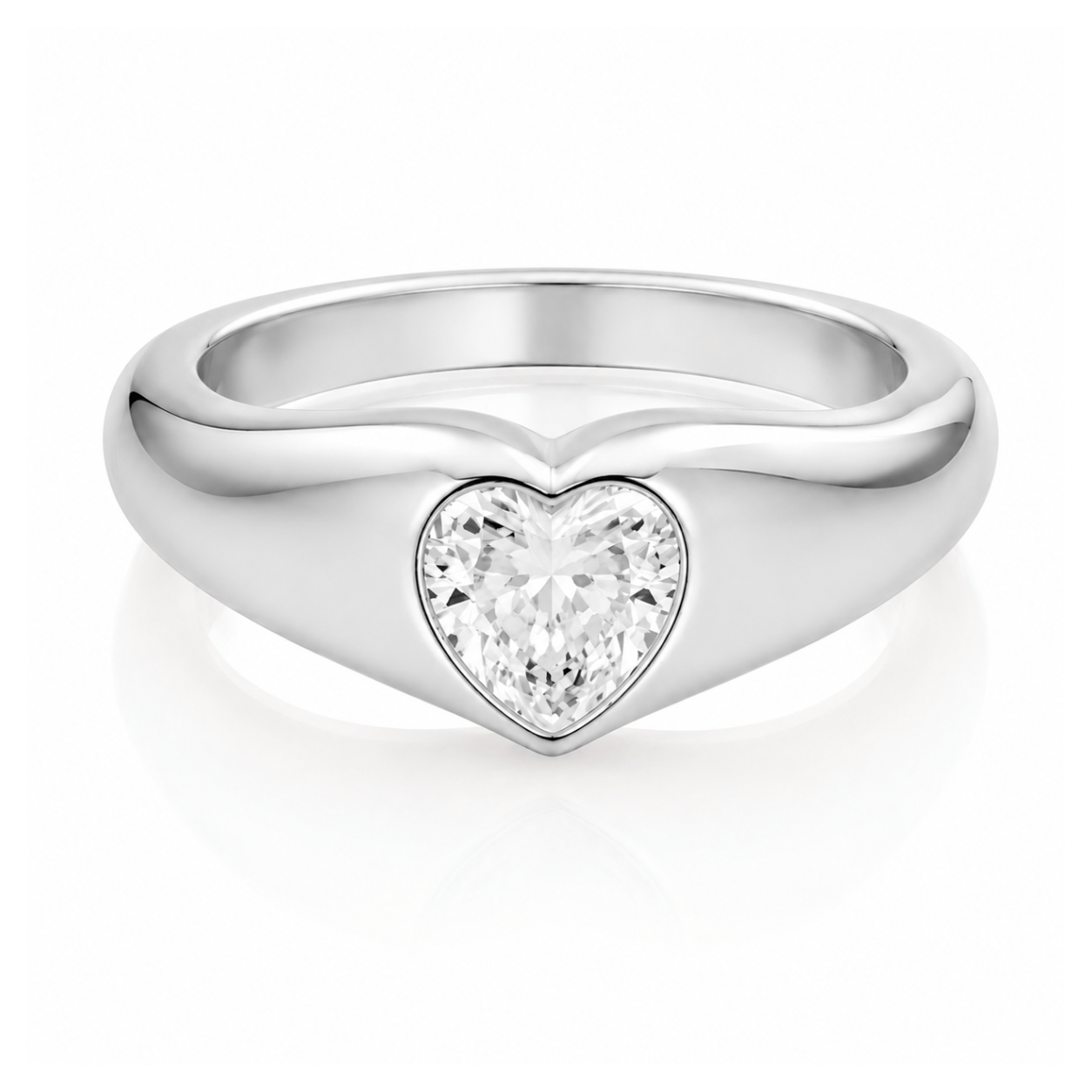 Bohomoon Stainless Steel Duchess Heart Pinky Ring