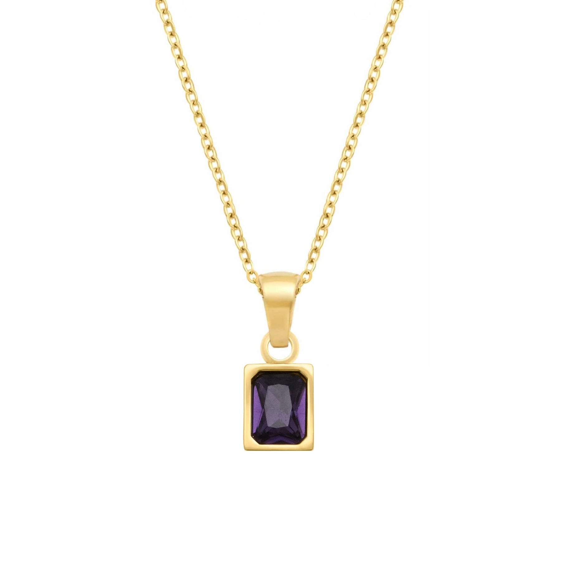 BohoMoon Stainless Steel Phoenix Necklace Gold / Purple