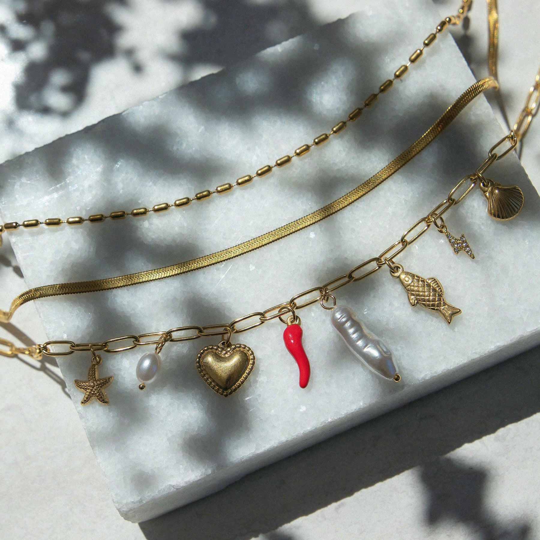 Bohomoon Stainless Steel Fiery Charm Necklace