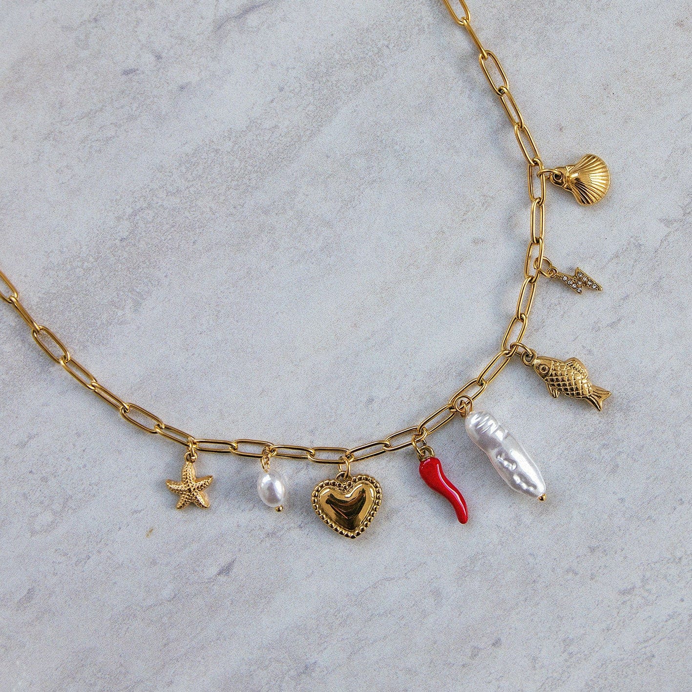 Bohomoon Stainless Steel Fiery Charm Necklace