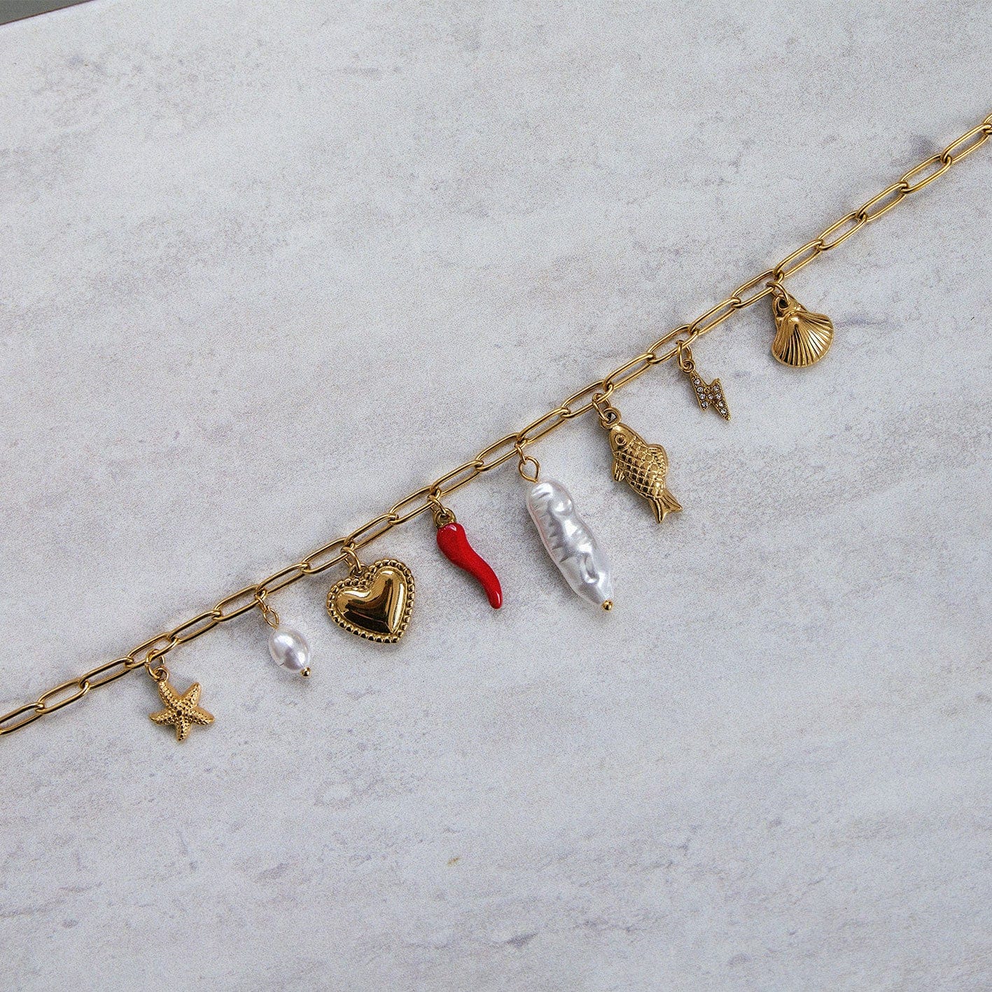 Bohomoon Stainless Steel Fiery Charm Necklace