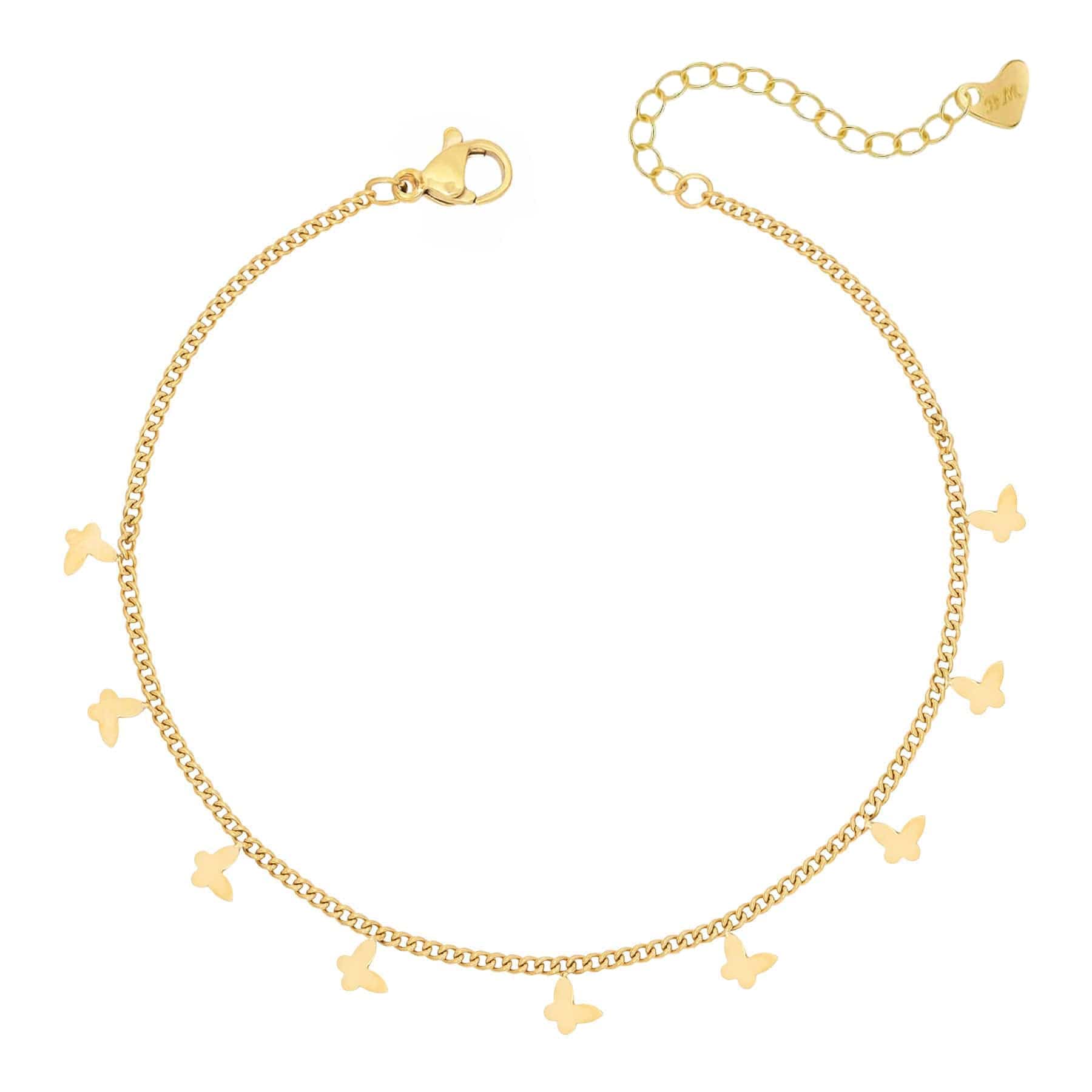 Bohomoon Stainless Steel Float Butterfly Anklet