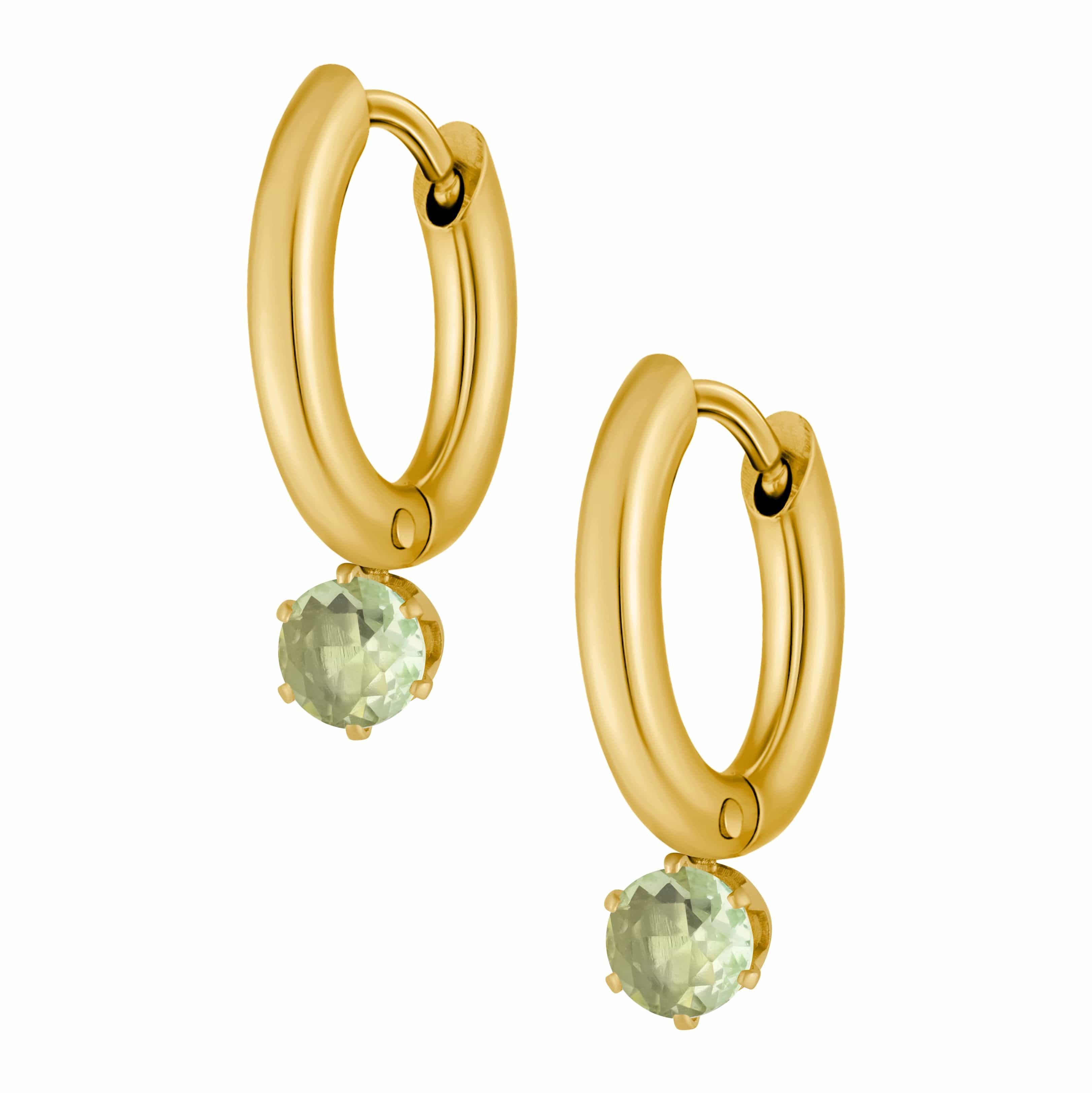 Bohomoon Stainless Steel Forever Birthstone Hoop Earrings