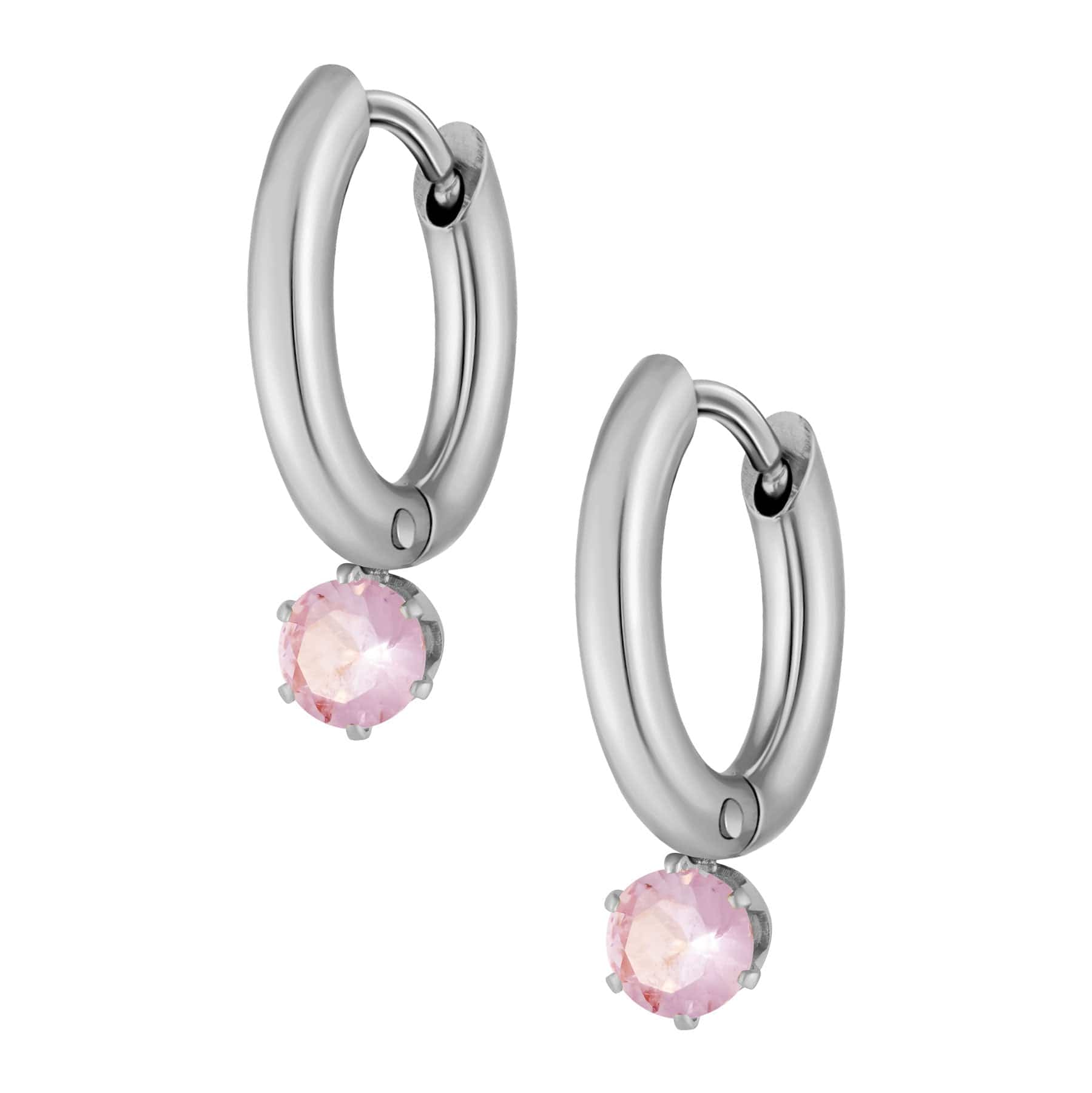 Bohomoon Stainless Steel Forever Birthstone Hoop Earrings
