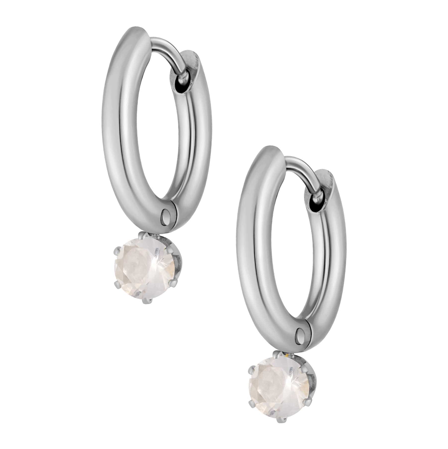 Bohomoon Stainless Steel Forever Birthstone Hoop Earrings