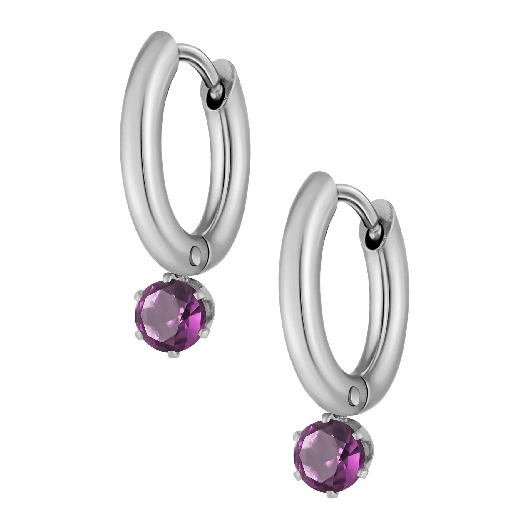 Bohomoon Stainless Steel Forever Birthstone Hoop Earrings