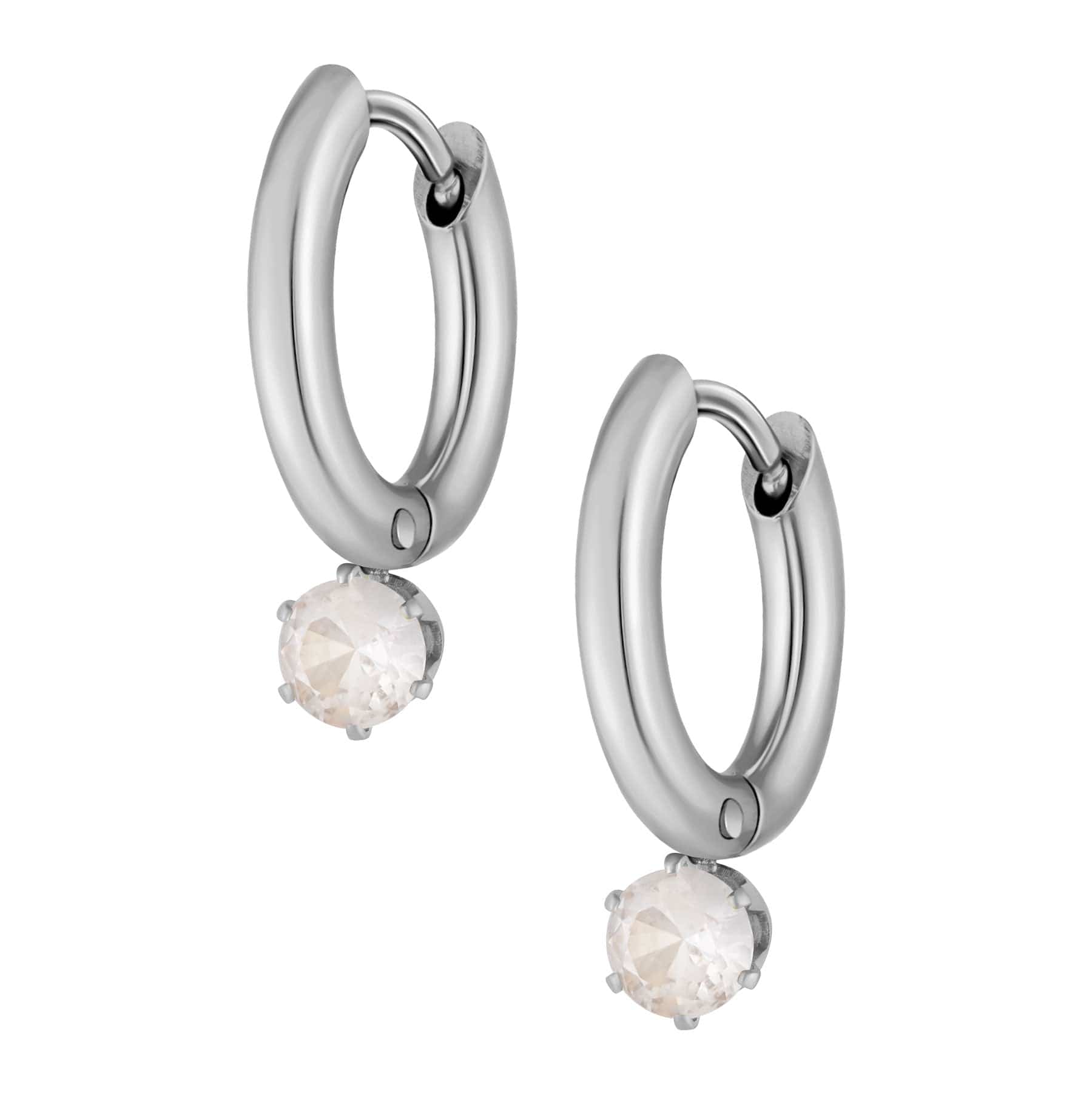 Bohomoon Stainless Steel Forever Birthstone Hoop Earrings