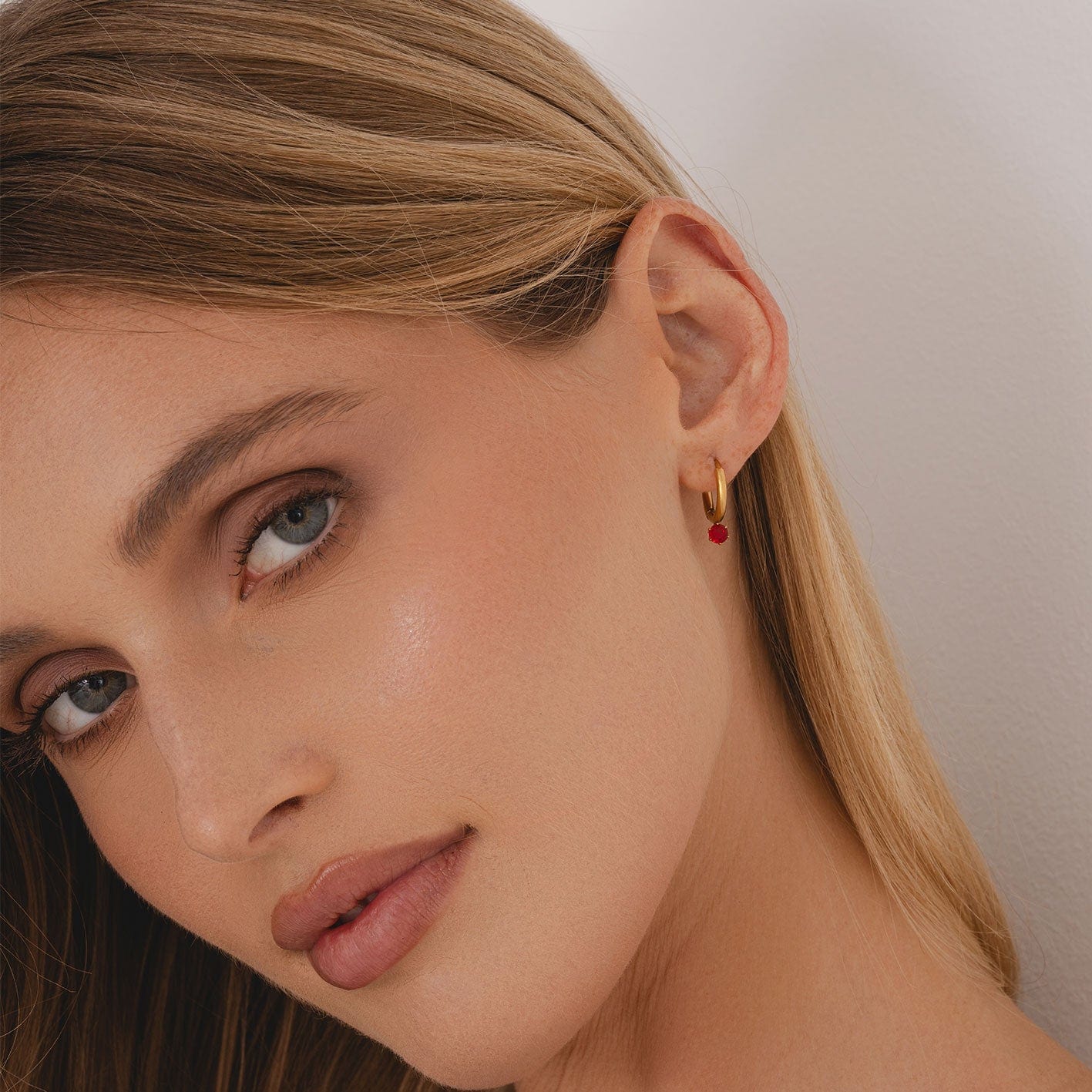 Bohomoon Stainless Steel Forever Birthstone Hoop Earrings