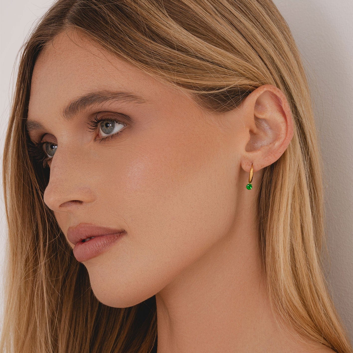 Bohomoon Stainless Steel Forever Birthstone Hoop Earrings