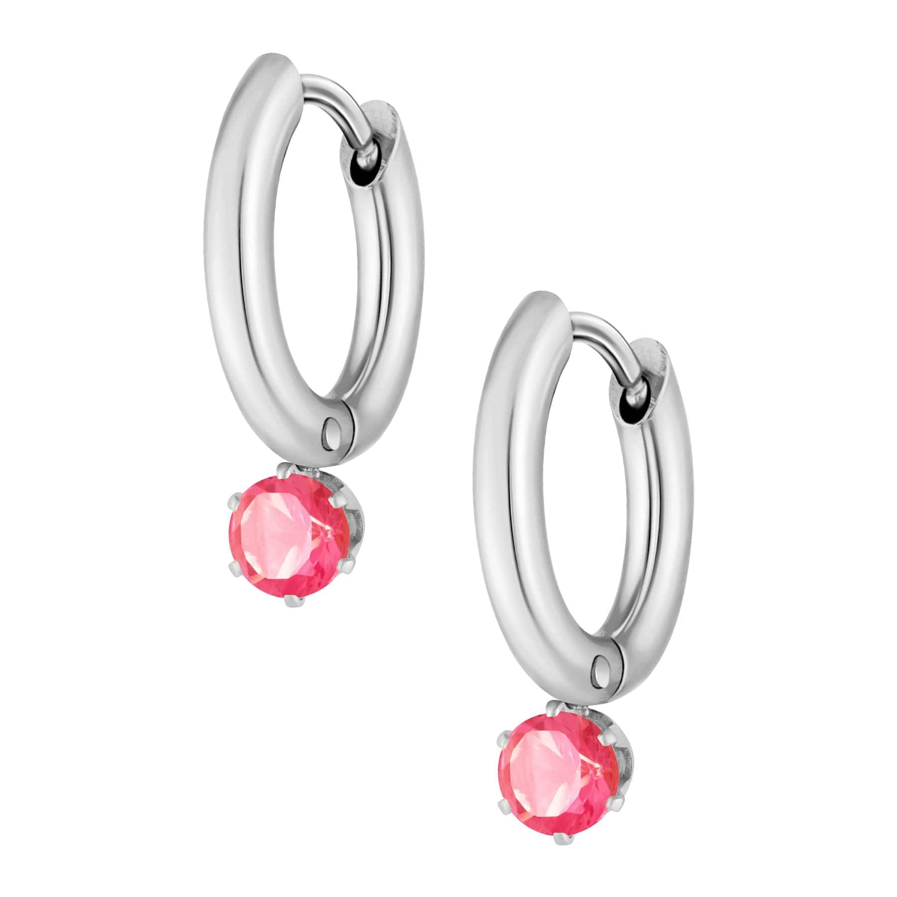 Bohomoon Stainless Steel Forever Birthstone Hoop Earrings