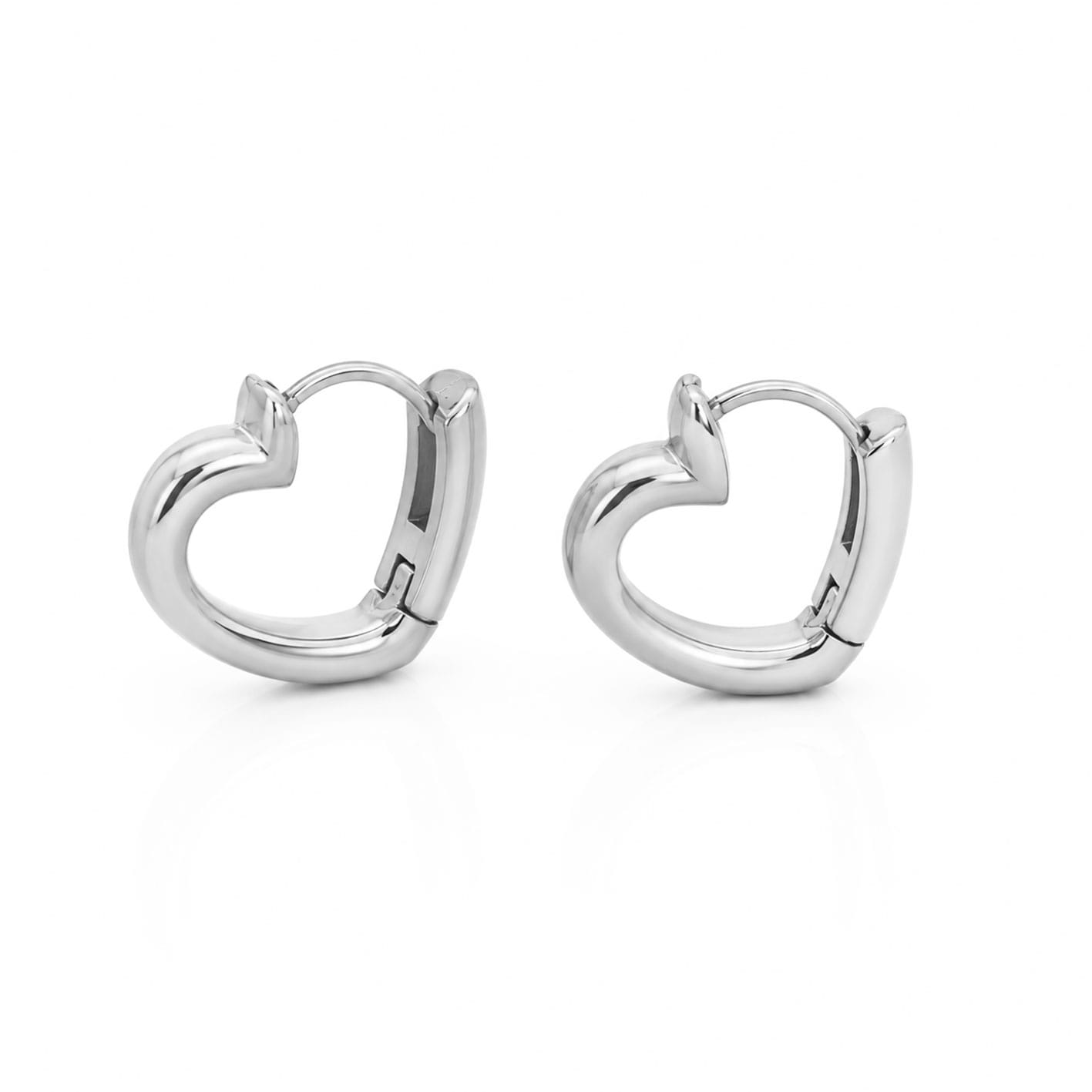Bohomoon Stainless Steel Fortune Heart Hoop Earrings