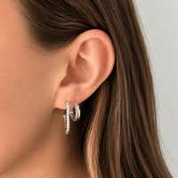 Bohomoon Stainless Steel Fortune Heart Hoop Earrings