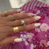 Bohomoon Stainless Steel Glacier Pearl Ring