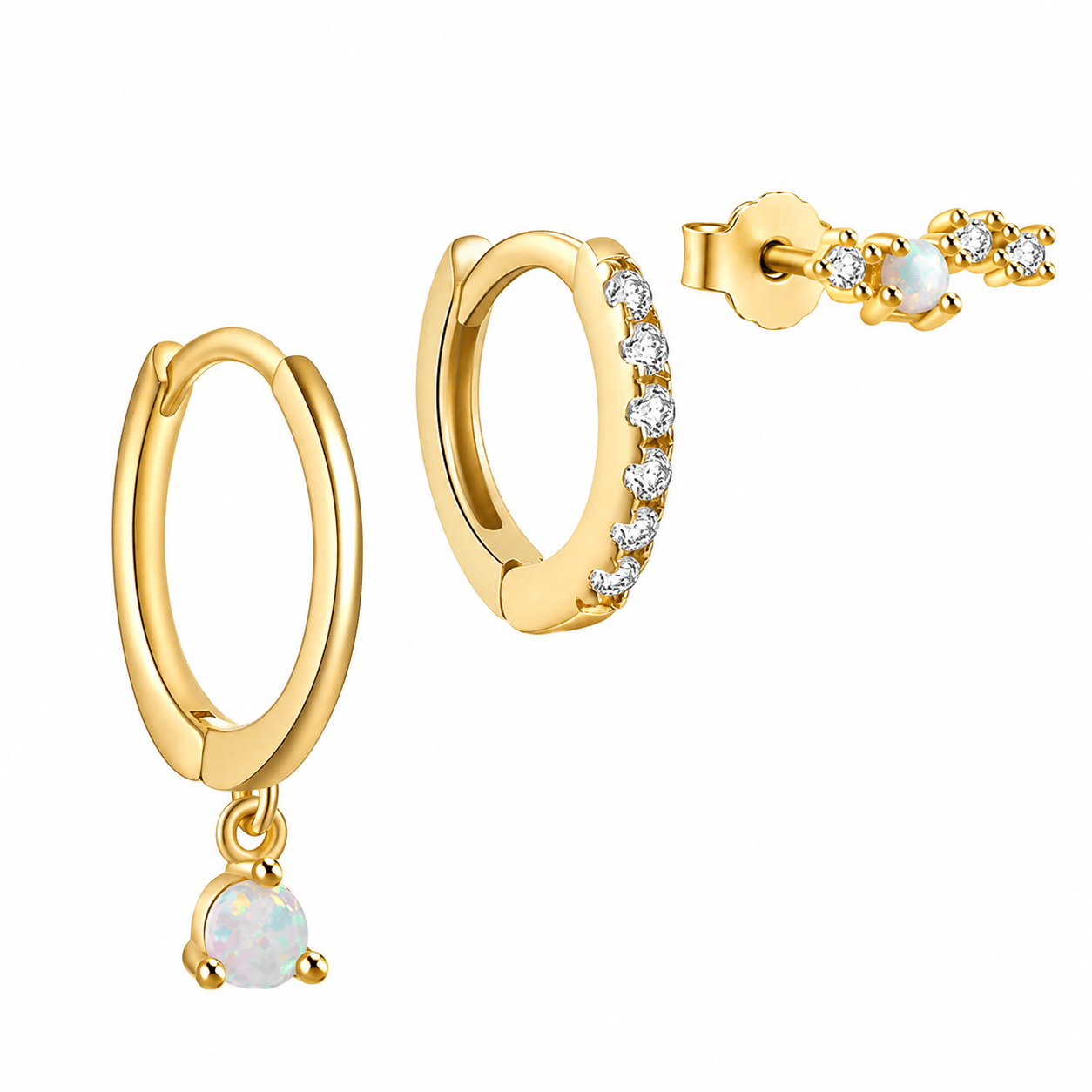 Bohomoon Stainless Steel Grace Opal Earring Set