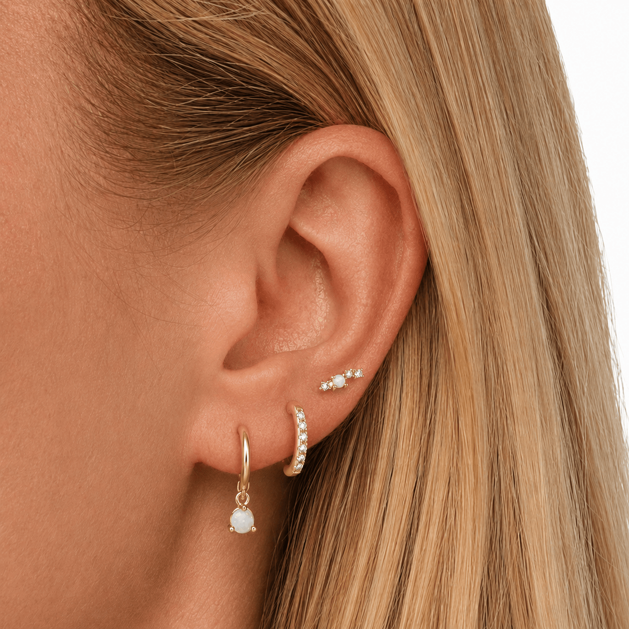 Bohomoon Stainless Steel Grace Opal Earring Set