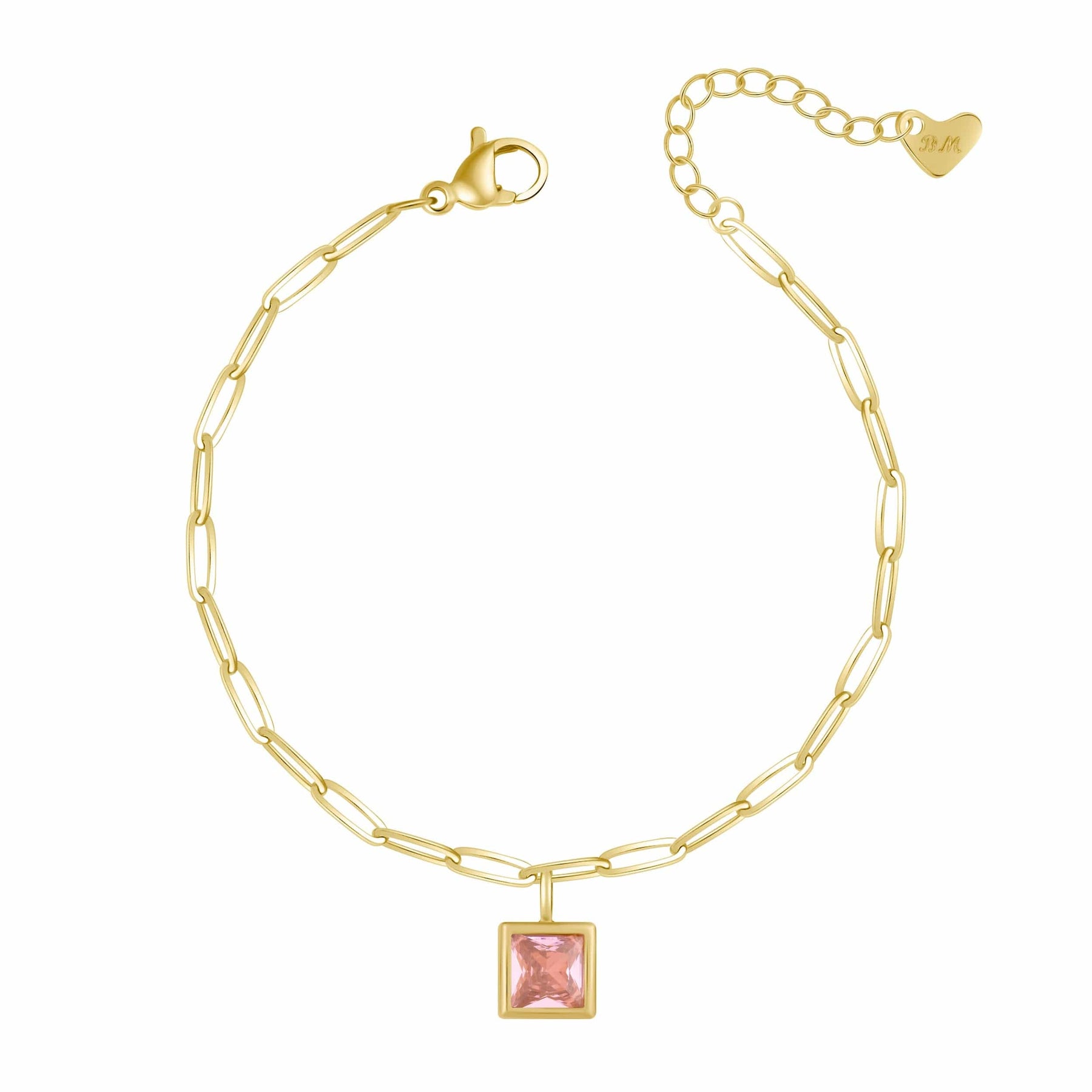 Bohomoon Stainless Steel Happy Birthday Birthstone Bracelet