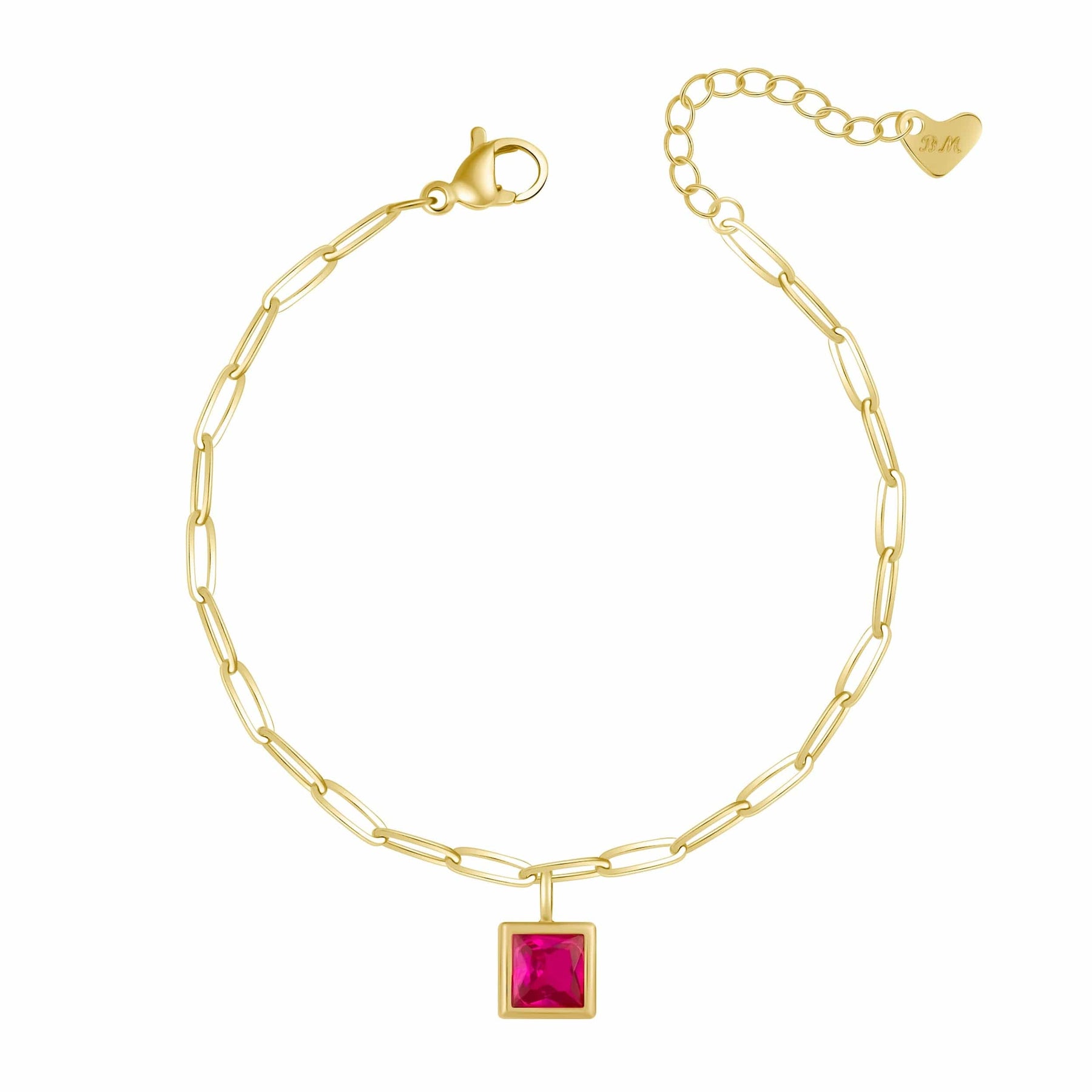 Bohomoon Stainless Steel Happy Birthday Birthstone Bracelet