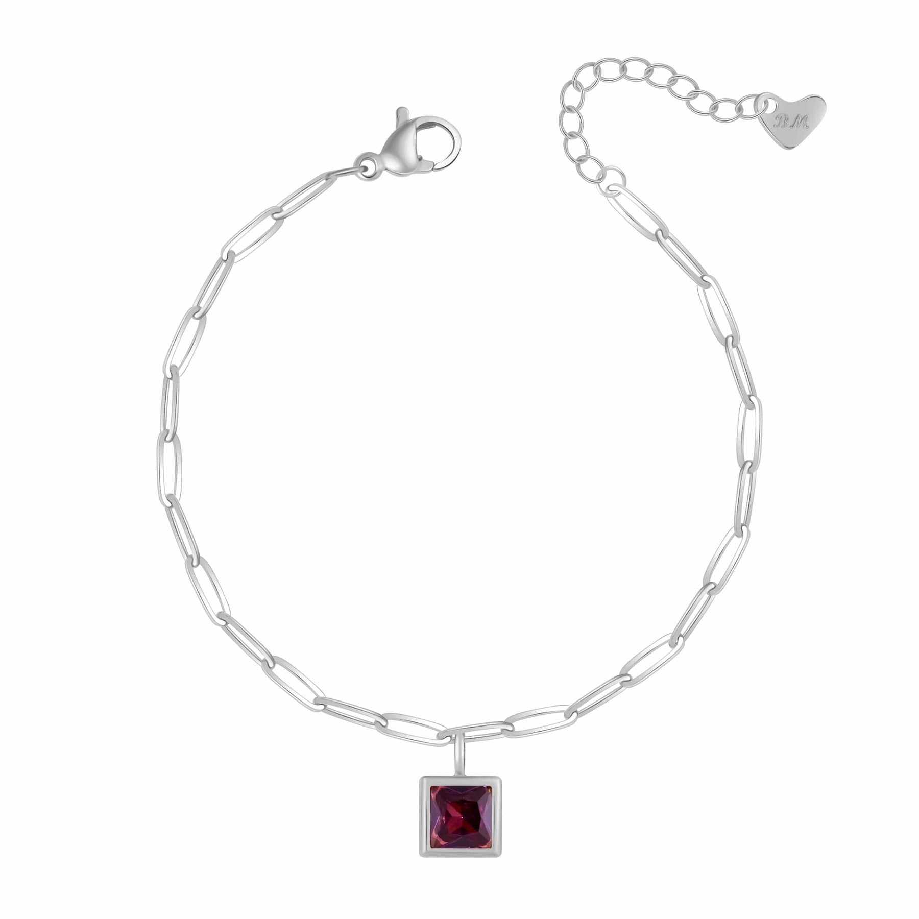 Bohomoon Stainless Steel Happy Birthday Birthstone Bracelet