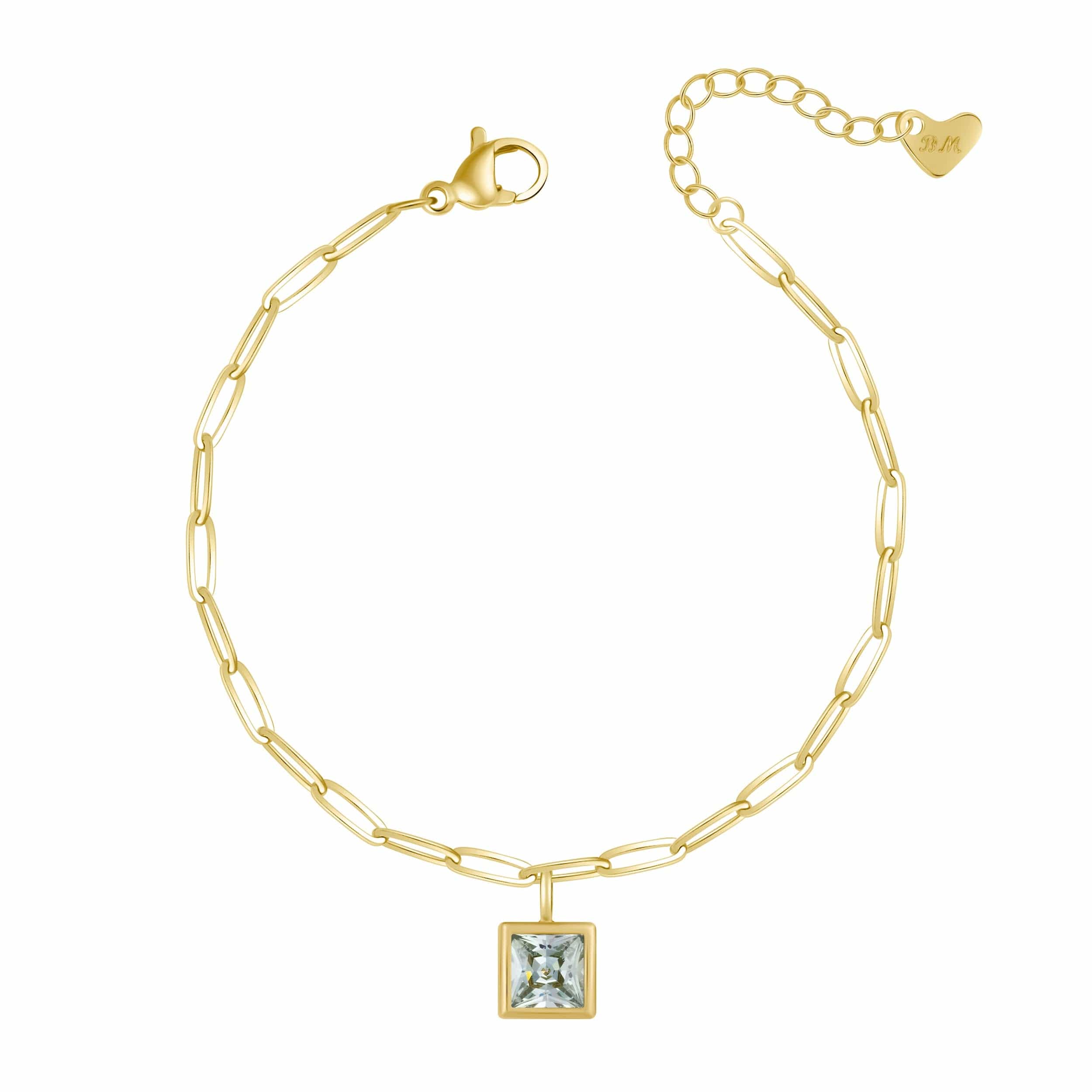 Bohomoon Stainless Steel Happy Birthday Birthstone Bracelet