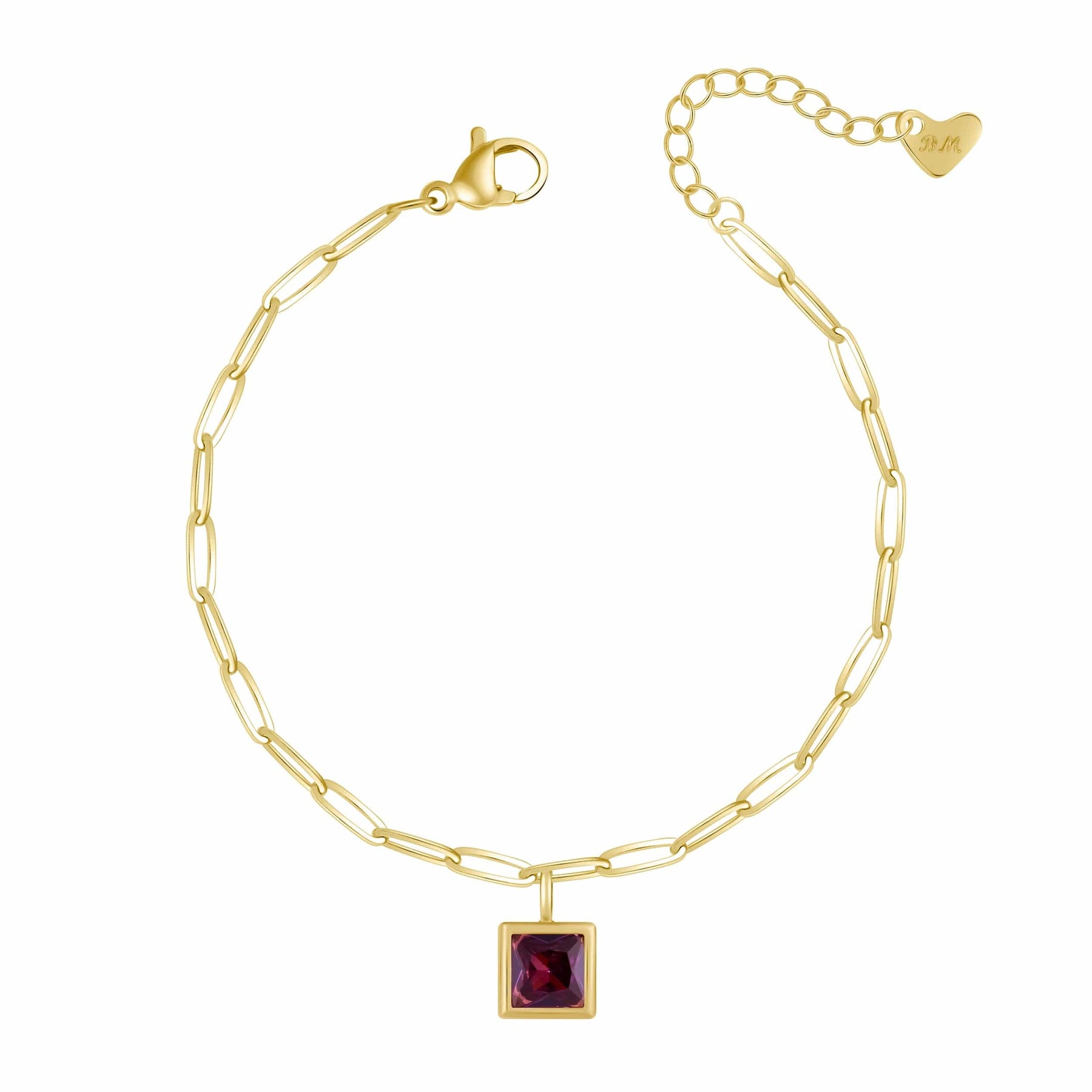 Bohomoon Stainless Steel Happy Birthday Birthstone Bracelet