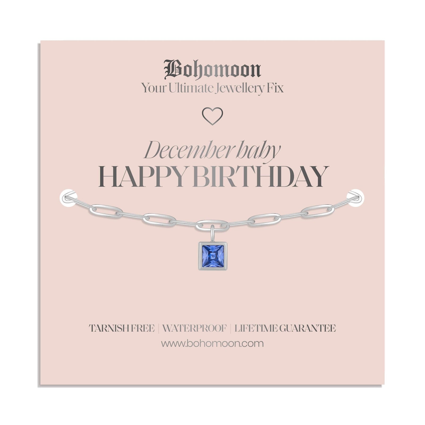 Bohomoon Stainless Steel Happy Birthday Birthstone Bracelet